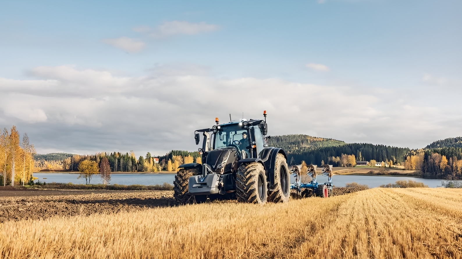 Tracteur dans un champ de blé